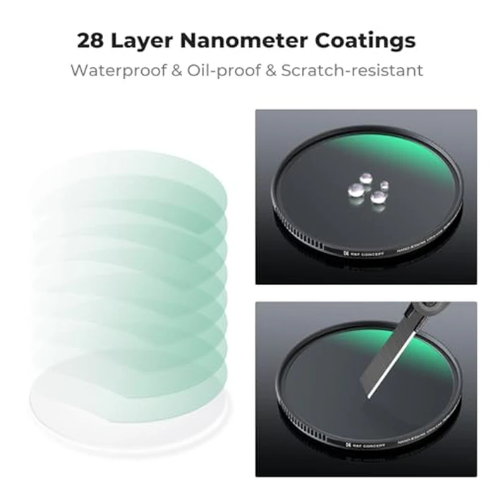 K&F CONCEPT 72mm Shockproof & Ultra Low Reflectivity MCUV Lens Protection Filter, 28 Multi-Coated Waterproof Scratch Resistant HD UV Camera Lens Filter (Nano-X Series) by K&F CONCEPT - Image 6