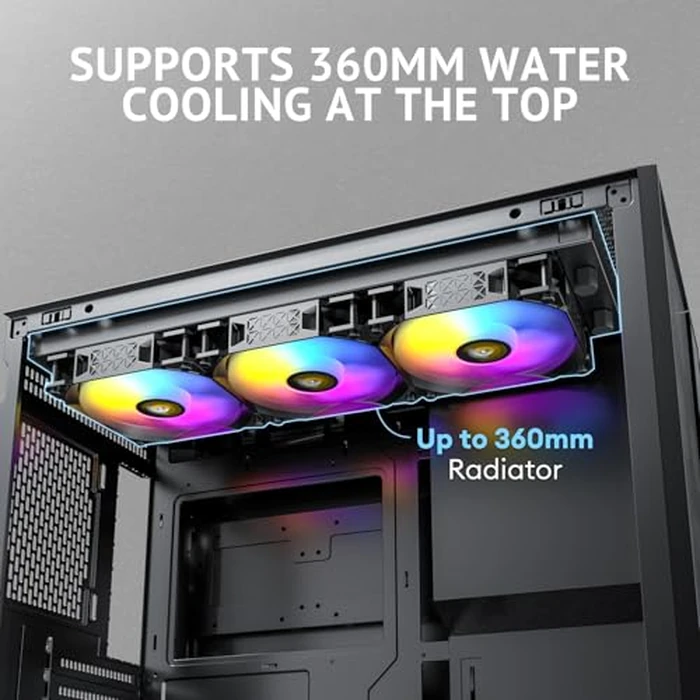 Antec Flux M, 3 x 120 PWM ARGB,3 x 120 PWM Reverse Fans Included, Vertical Airflow Design, 360mm Top Radiator Support, Type-C 3.2 Gen 2, Full-Size Dust Filters, Compact Micro-ATX Gaming Case by Antec - Image 7