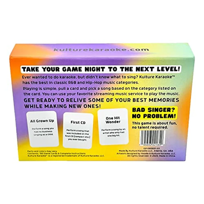 Kulture Karoke: Kulture Karoke, Help Your Game or karoke Night with These Cards to give You Song Ideas and Fun Categories for 2+ Players, Ages 14+ by Kulture Karaoke - Image 6