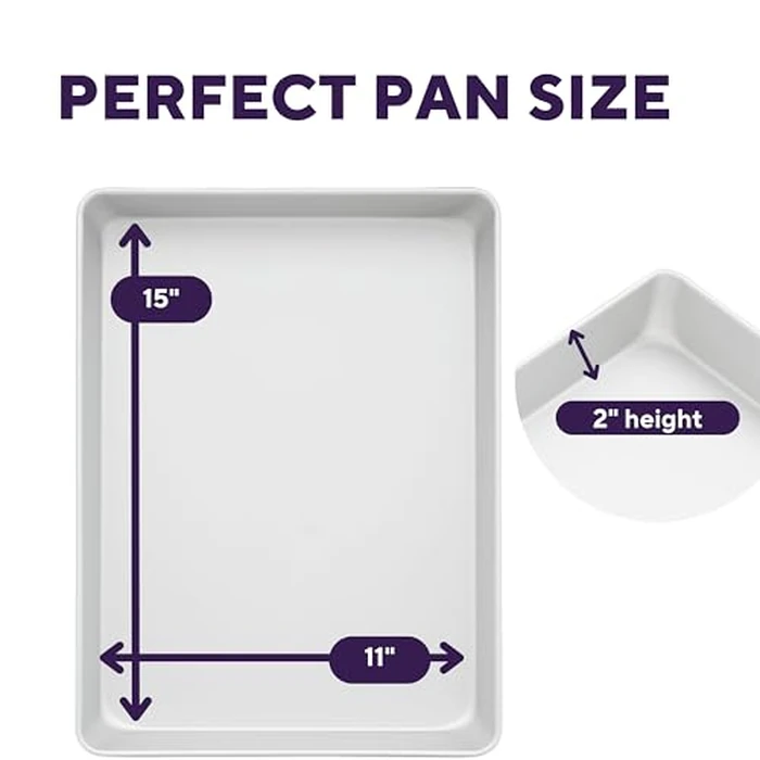 Wilton 11 x 15 Inch Aluminum Baking Sheet Pan, 2-Inch Deep Cake Pan, Even Heating, Rust-Resistant, Professional Quality, Packaging May Vary by Wilton - Image 3