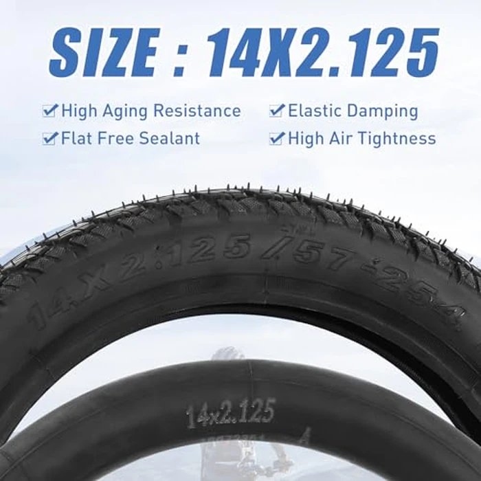 MAKELEN 2 Pack E-Bike Tire Kids Bike Tire 14x2.125 with 2 Tubes Strong Grip Compatible Replacement Bicycle Tire for Electrc Bicycle Black by MAKELEN - Image 7