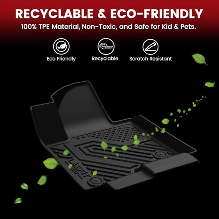 LASFIT Floor Mats & Trunk Mat for Honda Odyssey 2011-2017 (Fit 7& 8 Seaters), All Weather TPE Custom Fit Car Floor Liners, 1st & 2nd & 3rd Row & Cargo Mat, Black (EX-L/EX/Touring/Touring Elite/SE/LX) by LASFIT - Image 8