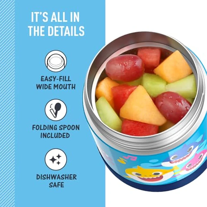 THERMOS FUNTAINER 10 Ounce Stainless Steel Vacuum Insulated Kids Food Jar with Spoon, BABY SHARK by THERMOS - Image 3