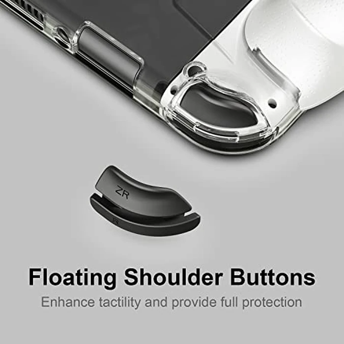 Skull & Co. GripCase OLED: A Dockable Transparent Protective Cover Case with Replaceable Grips [to fit All Hands Sizes] for Nintendo Switch OLED Model [No Carrying Case] -Neon Blue (L) Neon Red (R) by Skull & Co. - Image 5