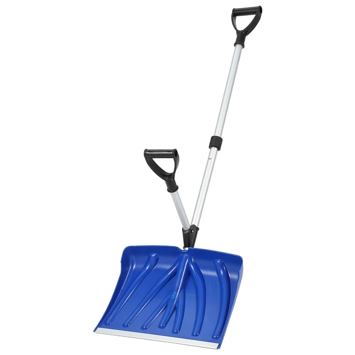 GarveeLife Snow Shovel for Driveway, Ergonomic Snow Pusher Shovel with Assisted Handle, 17.7x12.6 in Blade with Aluminum Edge, Perfect for Driveway Walkway Garden Patio Yard, Blue by GarveeLife - Used - Good condition - CA$17.62