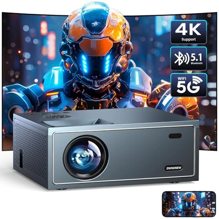 4K Support Projector with Wifi and Bluetooth, OWNKNEW 16000L Native 1080P Portable Mini Projectors for Outdoor Movies Use, Video Projector Compatible with TV Stick, Laptop, Smartphone, Xbox by OWNKNEW - Used - Like New condition - US$31.27