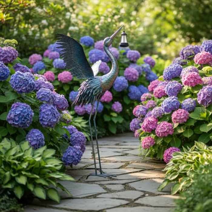 ViteenLight Crane Garden Statues with Solar Ligh for Outside, 43" Metal Heron Yard Art & Garden Sculptures - Large Outdoor Decor for Patio, Backyard, Pond, Lawn Ornaments by ViteenLight - Image 3