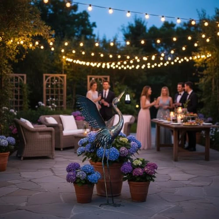 ViteenLight Crane Garden Statues with Solar Ligh for Outside, 43" Metal Heron Yard Art & Garden Sculptures - Large Outdoor Decor for Patio, Backyard, Pond, Lawn Ornaments by ViteenLight - Image 4