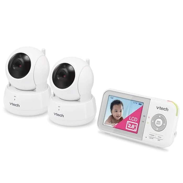 VTech VM923-2 Baby Monitor, 2.8”Screen, 1000ft Range, Pan-Tilt-Zoom, Night Vision, 2-Way Audio, Temperature Sensor, Lullabies, Secured Transmission No WiFi by VTech - Used - Acceptable condition