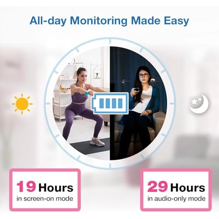 VTech VM923-2 Baby Monitor, 2.8”Screen, 1000ft Range, Pan-Tilt-Zoom, Night Vision, 2-Way Audio, Temperature Sensor, Lullabies, Secured Transmission No WiFi by VTech - Image 3