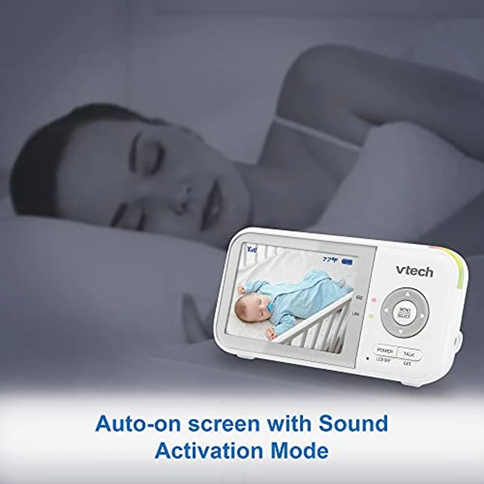 VTech VM923-2 Baby Monitor, 2.8”Screen, 1000ft Range, Pan-Tilt-Zoom, Night Vision, 2-Way Audio, Temperature Sensor, Lullabies, Secured Transmission No WiFi by VTech - Image 8