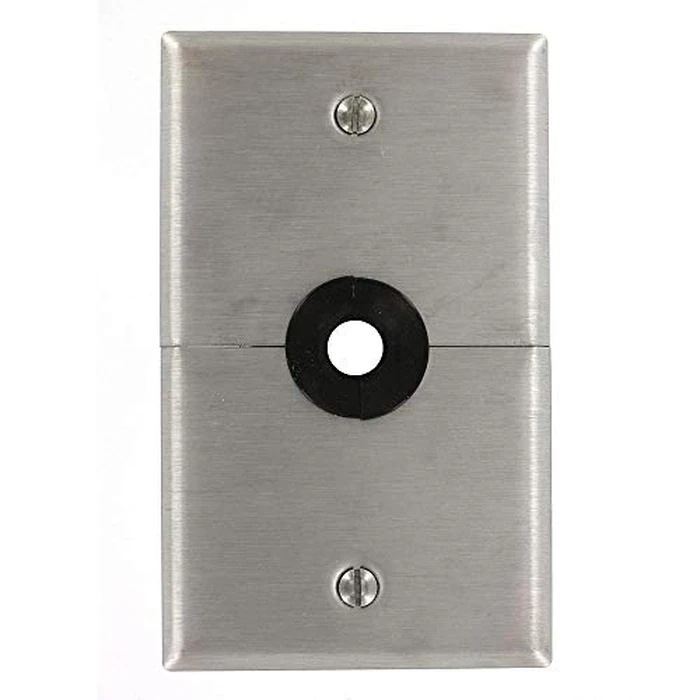Leviton Telephone/Cable Wallplate, 1-Gang .625-Inch Hole Device, Box Mount, Horizontal Split Plate, S751-N, Stainless Steel by Leviton - Used - Acceptable condition