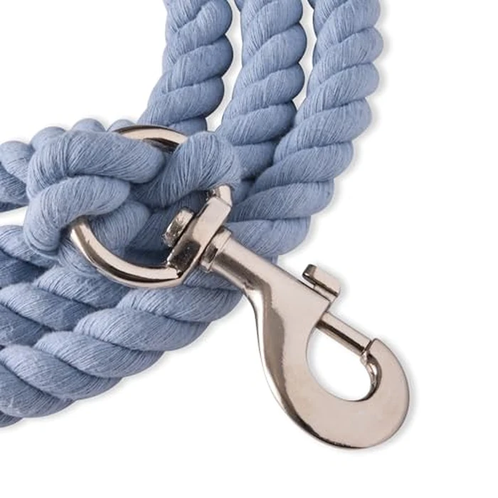 Tucker II - The Twisted Rope Leash, Organic Cotton Dog Leash with Durable Twisted Rope 6 ft. for All Pet Breeds, Faded Denim, by Pet Passion - Image 2