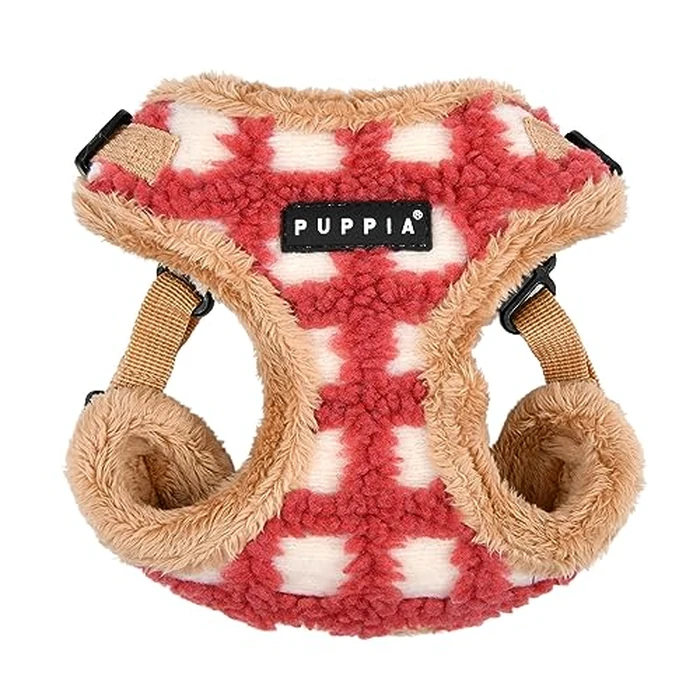 Puppia Stefan Comfort Dog Harness Step-in Warm Winter Tumbling Waffle Pattern Adjustable Neck and Chest for Small and Medium Dog, Coral, Large by Puppia - Image 1