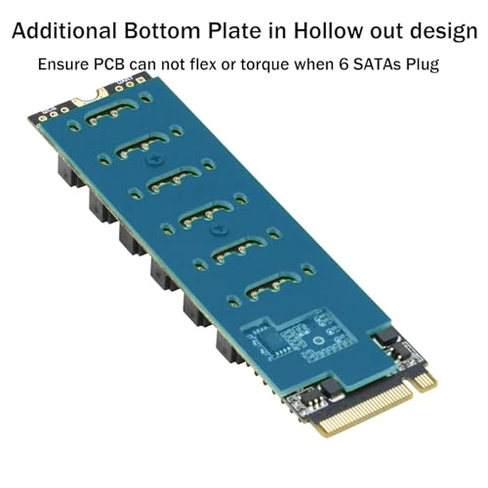 M.2 to SATA 3.0 Adapter [6-Port], RIITOP M.2 NVMe to 6 Ports SATA III Expansion Card Adapter 6Gbps with Chipset ASM1166 by RIITOP - Image 4