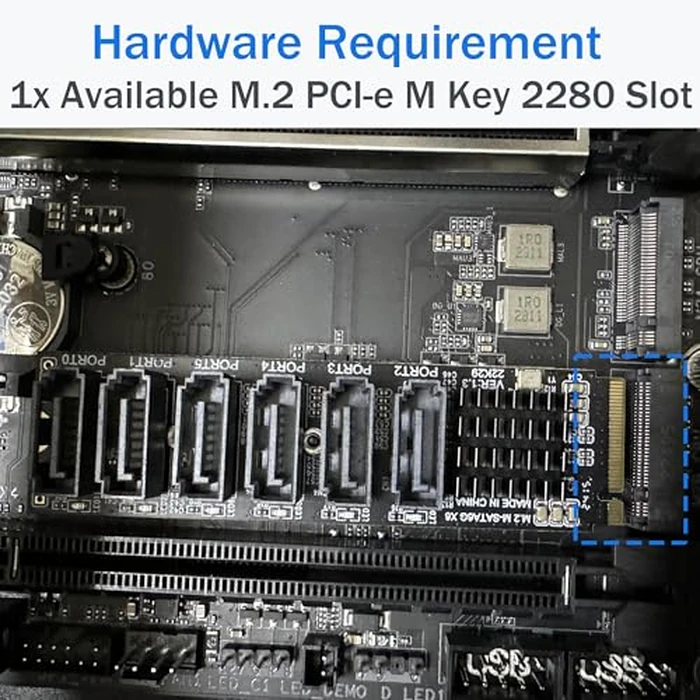 M.2 to SATA 3.0 Adapter [6-Port], RIITOP M.2 NVMe to 6 Ports SATA III Expansion Card Adapter 6Gbps with Chipset ASM1166 by RIITOP - Image 7