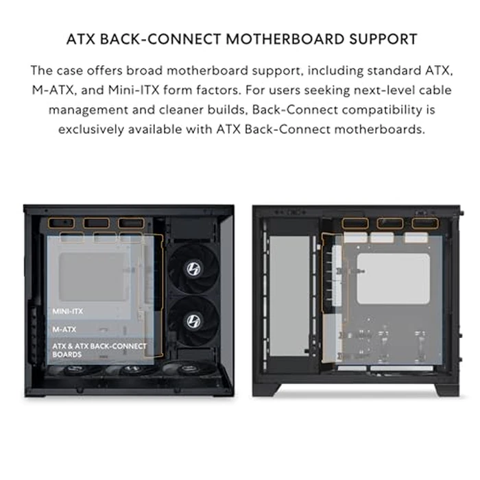 LIAN LI O11D MINI V2 | Compact ATX Mid-Tower Airflow Computer Case | Panoramic View | Fully Ventilated Airflow | Adjustable I/O | Pillar-Less | Cable Management | Black (O11DMIV2X) by Lian Li - Image 4
