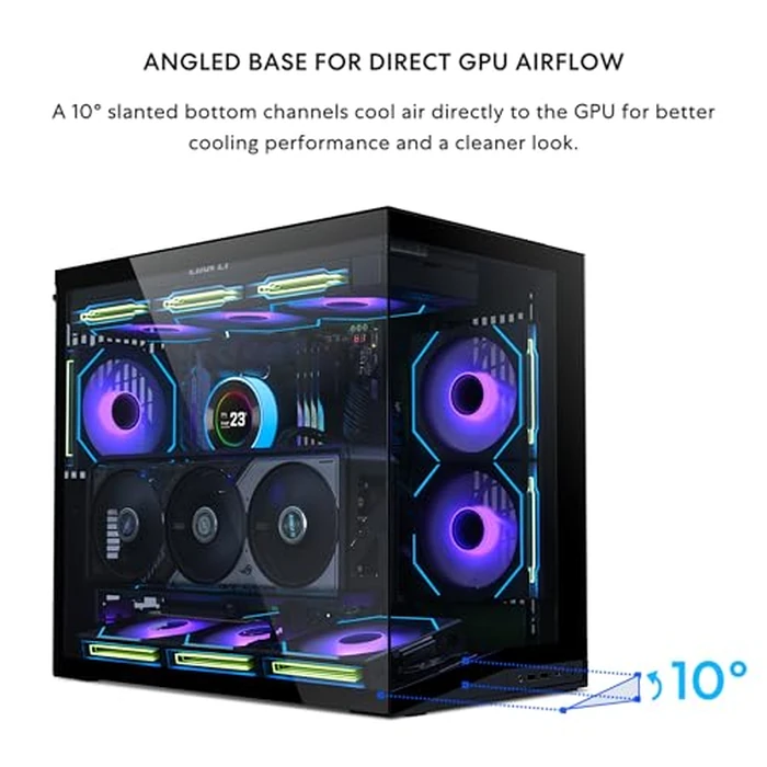 LIAN LI O11D MINI V2 | Compact ATX Mid-Tower Airflow Computer Case | Panoramic View | Fully Ventilated Airflow | Adjustable I/O | Pillar-Less | Cable Management | Black (O11DMIV2X) by Lian Li - Image 5