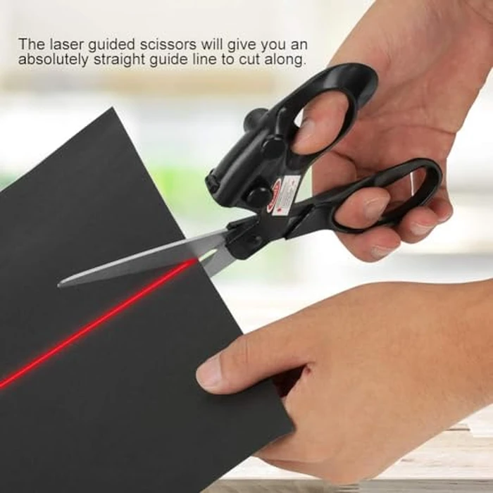Professional Laser Guided Sewing Scissors for Home Craft Wrapping Gift Fabric Sewing Cut Straight Fast for Fabric Paper Crafts | Upgraded Ergonomic Handle by Dymane - Image 2