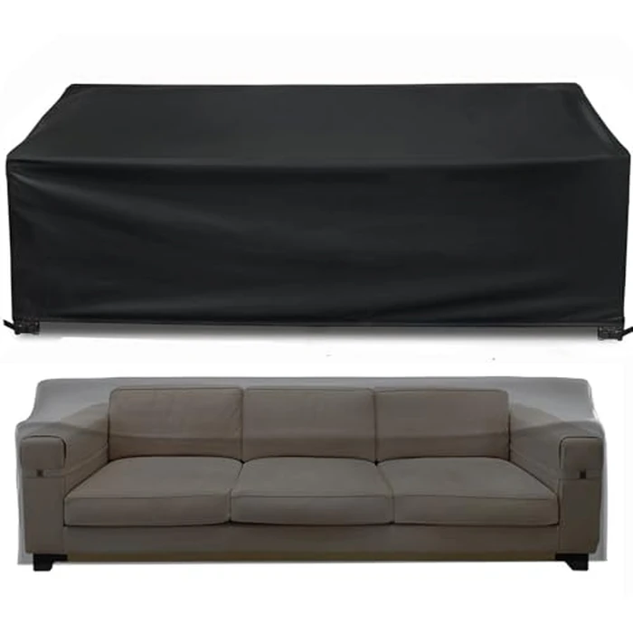 Likorlove Outdoor Couch Cover Waterproof, 88" Wx 33" Dx 31.8" H Patio Furniture Covers Waterproof, Windproof 2-Seater Sofa Cover Heavy Duty with Air Vent for Lawn, Backyard Deck, Black (2 Pack) by Likorlove - Used - Very Good condition - US$26.15