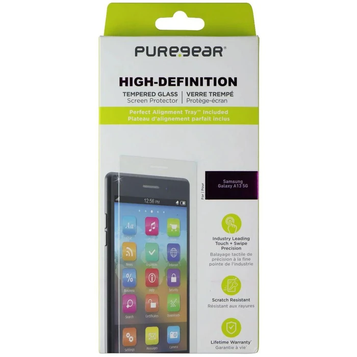 PureGear High-Definition Tempered Glass for Samsung Galaxy A13 5G - Clear by PureGear - Refurbished - Excellent condition