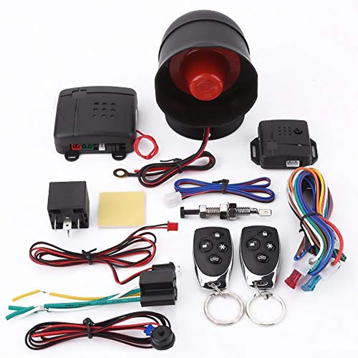 Auto Alarmanlagen-Car Alarm System - Car Security Alarm System - 12V Motorcycle Bike Anti-Theft Security Alarm System Remote Control with Double Remote Control Push Engine Start Button & Keyles by Fydun - Used - Acceptable condition - CA$12.70