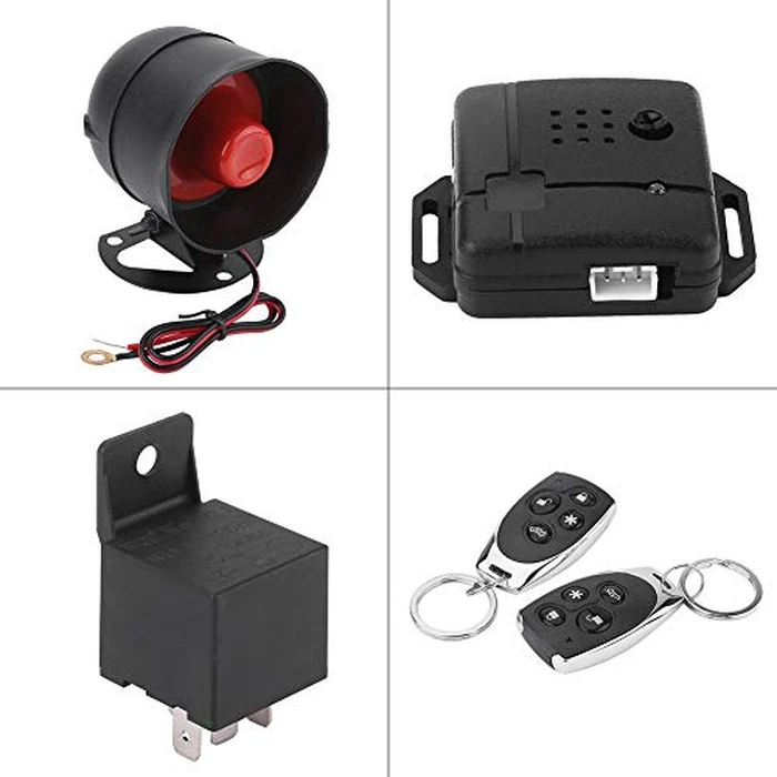 Auto Alarmanlagen-Car Alarm System - Car Security Alarm System - 12V Motorcycle Bike Anti-Theft Security Alarm System Remote Control with Double Remote Control Push Engine Start Button & Keyles by Fydun - Image 3