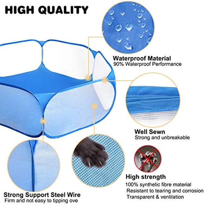 Casifor Guinea Pig Cage Rabbit Cage Indoor with Mat Playpen Perfect Size for Small Animal Pet Play Pen Easy to Clean Exercise Yard Fence Portable Tent for Hamsters, Chinchillas, Hedgehog, Puppy, Cats by Casifor - Image 5