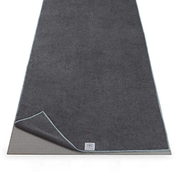 Gaiam Yoga Mat Towel Microfiber Mat-Sized Yoga Towel for Hot Yoga (68" L x 24" W), Folkstone Grey by Gaiam - Image 1