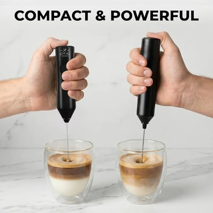 Zulay Kitchen Rechargeable Milk Frother - Dynamic - 3 Speeds, 3 Whisk Attachments, 500 mAh USB Charging, Drink Mixer for Latte, Cappuccino, Matcha, Protein Powder, Coffee Foam - Black by Zulay Kitchen - Image 9