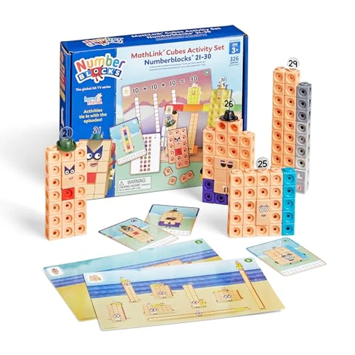 hand2mind MathLink Cubes Numberblocks 21-30 Activity Set, 20 Preschool Learning Activities, Counting Blocks, Linking Cubes, Educational Toys for Kids, Number Games, Math Manipulatives Kindergarten by hand2mind - Used - Like New condition - US$33.11
