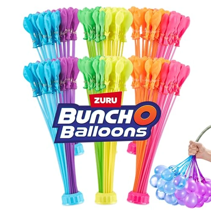Bunch O Balloons Tropical Party (6 Pack) by ZURU, 200+ Rapid-Filling Self-Sealing Tropical Colored Water Balloons for Outdoor Family, Friends, Children Summer Fun (6 Pack) by Bunch O Balloons - Used - Very Good condition - US$16.19