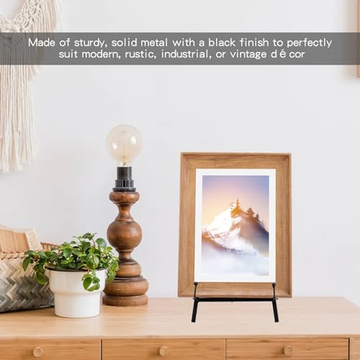 Leinuosen Metal Easel Stand 16.5" H x 8.7" W x 4.3" D Table Top Easel Stand for Display Tripod Art Picture Mirror Modern Plate Holder for Display Book Photo Wedding Sign(Black,1 Pcs) by Leinuosen - Image 6
