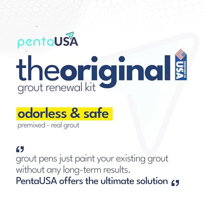 PentaUSA Tile Grout Repair Kit - White Premixed Acrylic Sanded Grout Filler for Bathroom, Shower, and Kitchen, Water-Resistant Tube with Applicator, Fills Cracks and Gaps, Fast Drying (8.8oz / 250g) by PENTAUSA - Image 4