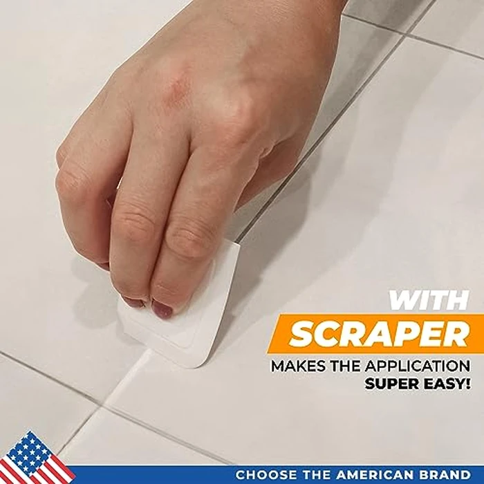 PentaUSA Tile Grout Repair Kit - White Premixed Acrylic Sanded Grout Filler for Bathroom, Shower, and Kitchen, Water-Resistant Tube with Applicator, Fills Cracks and Gaps, Fast Drying (8.8oz / 250g) by PENTAUSA - Image 8