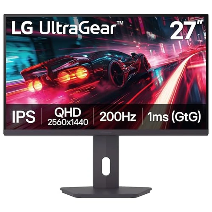 LG Gaming Monitor 27G610A-B Ultragear 27-inch/QHD (2560 x 1440) / IPS / 200Hz / 1ms / AMD FreeSync Premium/VESA DisplayHDR 400 / HDMI, DisplayPort/Tilt/Height/Swivel/Pivot Stand Black by LG - Used - Very Good condition