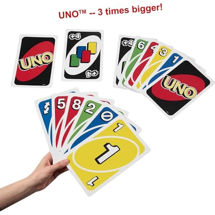 Mattel Games Giant UNO Card Game for Kid, Adult & Families, Color Blind Accessible & Customizable Large Deck by Mattel Games - Image 2