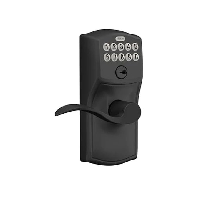 Schlage Camelot Keypad Lock with Lever Handle, Electronic Keyless Door Entry, Flex Lock Auto‑Lock Option, Matte Black, FE595 CAM 622 ACC by SCHLAGE - Image 2