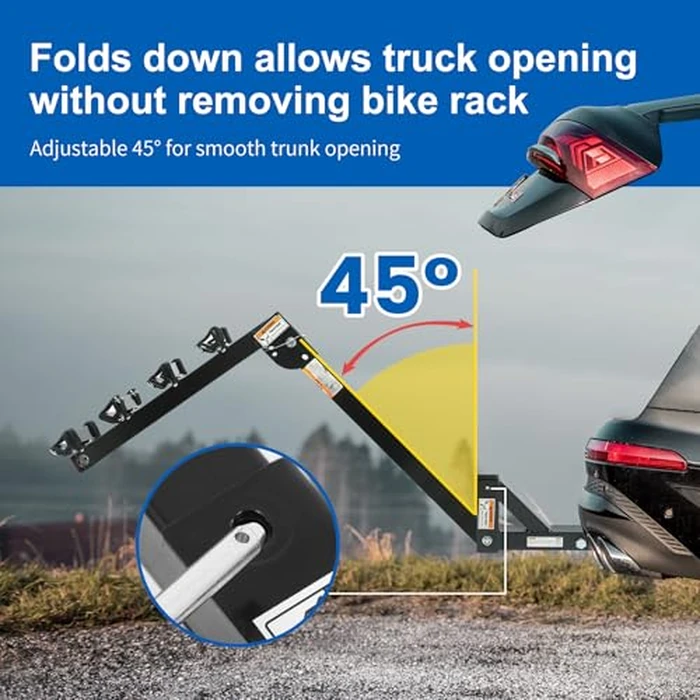 MaxxHaul Hitch Mount 4 Bike Rack 150 lb Capacity Heavy‑Duty Swing Down Design Fits Cars Trucks SUVs and Minivans with Safety Reflector Easy Install (70210) by MAXXHAUL - Image 1