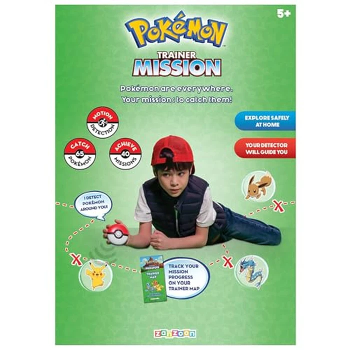 Pokemon Trainer Mission - Electronic Detector Will Guide You On 40 Missions, Voice & Light Instructions, Collect 65 Pokemon, Trainer Map, Kids 5+ Brown Box Packaging by Zanzoon - Image 2