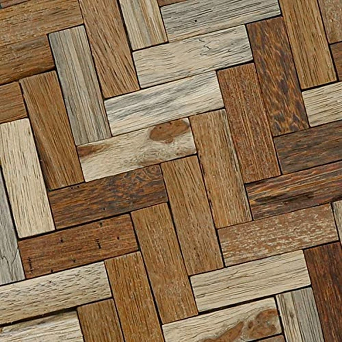 11 7/8"W x 11 7/8"H x 1/2"P Herringbone Boat Wood Mosaic Wall Tile, Natural Finish by Ekena Millwork - Image 4