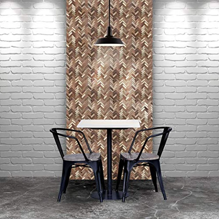 11 7/8"W x 11 7/8"H x 1/2"P Herringbone Boat Wood Mosaic Wall Tile, Natural Finish by Ekena Millwork - Image 5