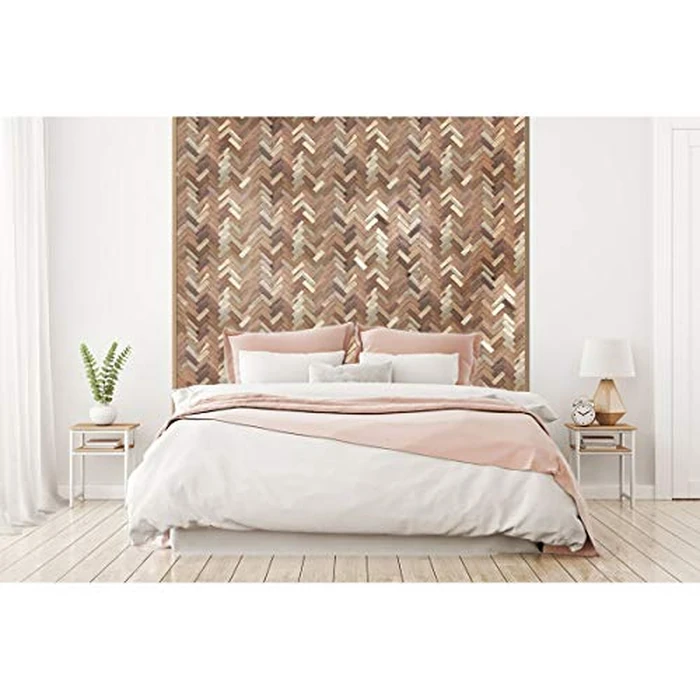 11 7/8"W x 11 7/8"H x 1/2"P Herringbone Boat Wood Mosaic Wall Tile, Natural Finish by Ekena Millwork - Image 6