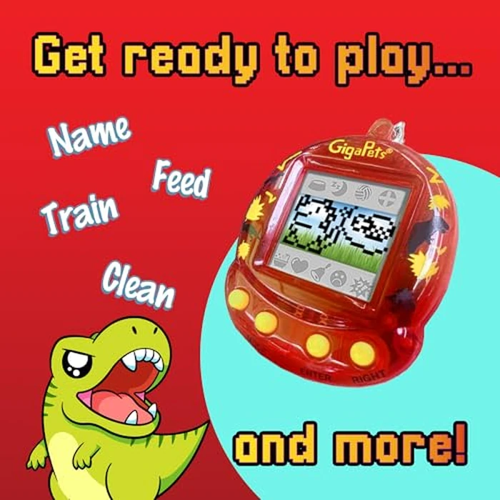 GigaPets Giga Pets Tech T-Rex Virtual Animal Pet Toy, Upgraded Collector’s Edition, Glossy New Housing Shell Nostalgic 90s Toy, 3D Pet Live in Motion, Multicolor, Small (1111) by Top Secret Toys - Image 5