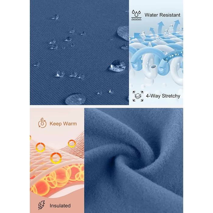 G Gradual Women's Fleece Lined Winter Leggings with Pockets Water Resistant High Waisted Thermal Warm Pants Running Hiking(Dark_Blue,S) by G Gradual - Image 5