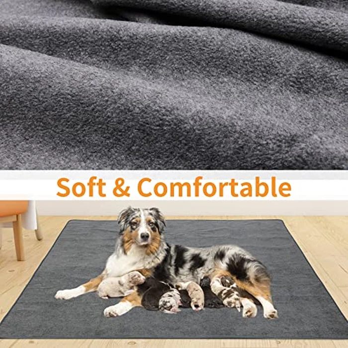 LOOBANI 2 Packs Extra Large Reusable Dog Mat for Floor, Non-Slip Washable Pee Pads for Dogs, Fast Absorbent Pet Whelping Pads, Puppy Playpen Mat for Incontinence, Housebreak, Crate, 72x72in, Mix by LOOBANI - Image 3