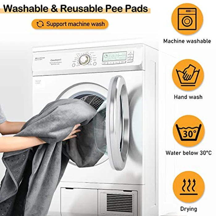 LOOBANI 2 Packs Extra Large Reusable Dog Mat for Floor, Non-Slip Washable Pee Pads for Dogs, Fast Absorbent Pet Whelping Pads, Puppy Playpen Mat for Incontinence, Housebreak, Crate, 72x72in, Mix by LOOBANI - Image 5