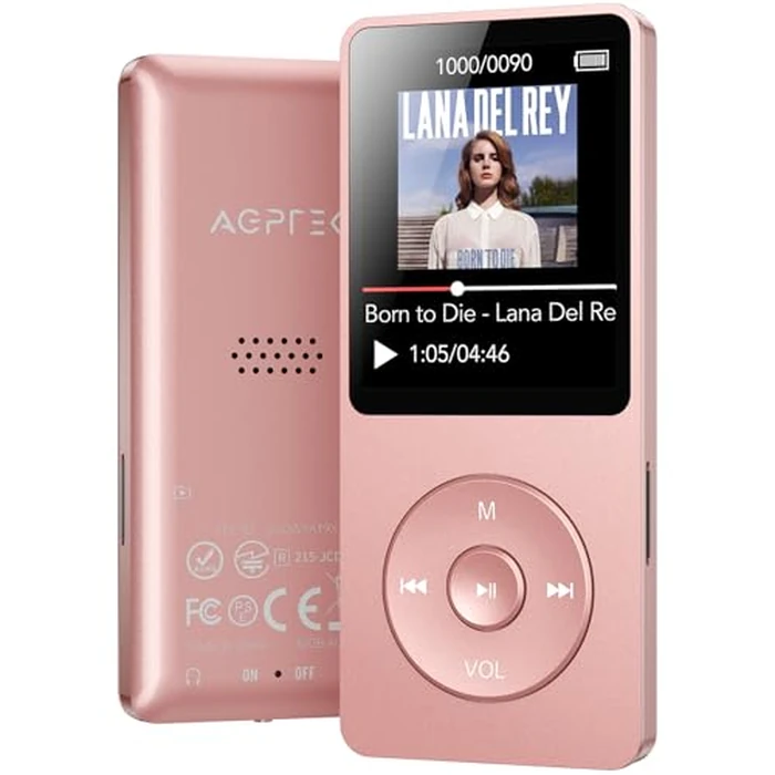 AGPTEK A02 MP3 Player with Bluetooth 5.3, 1.8 inch Screen Portable Music Player with Speaker, FM Radio, Voice Recorder, Supports Expanded Up to 128GB(Rose Gold, 32GB) by AGPTEK - Used - Like New condition - US$32.56