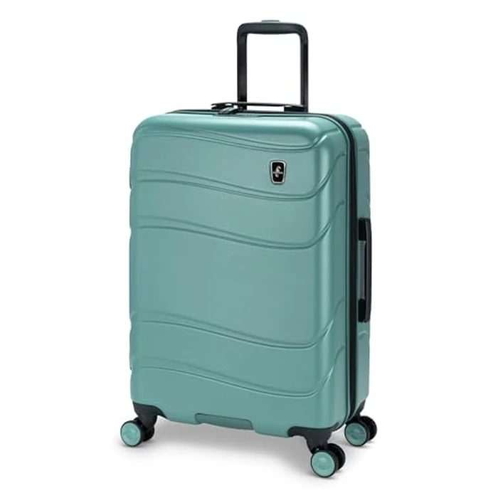 Atlantic Transmarine Hardside Medium Luggage - Superior Polycarbonate Construction with 8 Spinner Wheels and Retractable Handle, Integrated TSA Lock, Expandable 2" - Stormy Sea by Atlantic - Used - Very Good condition - CA$83.00