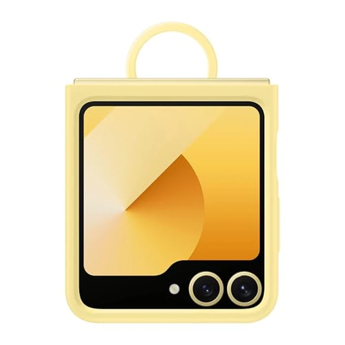 Samsung Galaxy Z Flip 7 FE, Flip 6 Silicone Phone Case, Protective Cover with Built-in Ring, Nonslip Grip, Slim, Soft, Comfortable Design, US Version, Yellow by Samsung - Used - Acceptable condition